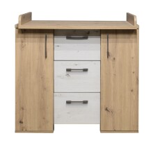 Babymöbel-Set >Micha< (2-teilig) in asteiche / artisan weiß - 127x186x54 (BxHxT)