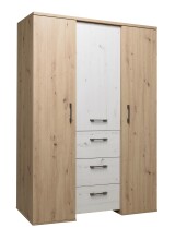Babymöbel-Set >Micha< (2-teilig) in asteiche / artisan weiß - 127x186x54 (BxHxT)