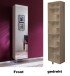 Schuhschrank >Woody< drehbar, eiche dekor sägerau / Spiegel - 45x189x25 (BxHxT)
