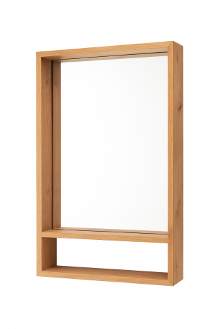 Badspiegel >Coco< in Asteiche Dekor / Spiegel, Holzwerkstoff - 52x85x11 (BxHxT)