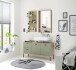 Waschbeckenunterschrank >Coco< in Asteiche Dekor / pine green - 119x63x38 (BxHxT)