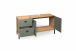Waschbeckenunterschrank >Coco< in Asteiche Dekor / pine green - 119x63x38 (BxHxT)