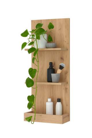 Ablageregal >Coco< in Asteiche Dekor, Holzwerkstoff - 40x90x16cm (BxHxT)