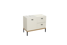 Badezimmer-Set >Coco< (2-teilig) in Asteiche Dekor / weiss - 79x200x38 (BxHxT)