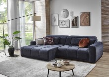 Polstergarnitur >Belan< Sitztiefen + Kopfteilverstellung, anthrazit - 288x80x176cm (BxHxT)