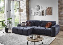 Polstergarnitur >Belan< Sitztiefen + Kopfteilverstellung, anthrazit - 288x80x176cm (BxHxT)