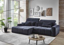 Polstergarnitur >Belan< Sitztiefen + Kopfteilverstellung, anthrazit - 288x80x176cm (BxHxT)