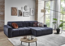 Polstergarnitur >Belan< Sitztiefen + Kopfteilverstellung, anthrazit - 288x80x176cm (BxHxT)