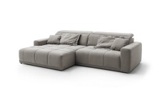 Polstergarnitur >Belan< Sitztiefen + Kopfteilverstellung, hellgrau - 288x80x176cm (BxHxT)