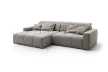 Polstergarnitur >Belan< Sitztiefen + Kopfteilverstellung, hellgrau - 288x80x176cm (BxHxT)