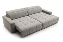 Polstergarnitur >Belan< Sitztiefen + Kopfteilverstellung, hellgrau - 288x80x176cm (BxHxT)