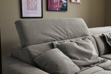 Polstergarnitur >Belan< Sitztiefen + Kopfteilverstellung, hellgrau - 288x80x176cm (BxHxT)