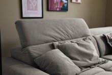 Polstergarnitur >Belan< Sitztiefen + Kopfteilverstellung, hellgrau - 288x80x176cm (BxHxT)