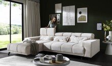 Polstergarnitur >Sally< Sitztiefen + Kopfetilverstellung, creme - 285x79x201cm (BxHxT)