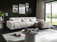 Polstergarnitur >Sally< Sitztiefen + Kopfetilverstellung, creme - 285x79x201cm (BxHxT)