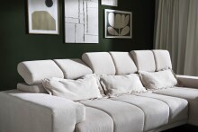 Polstergarnitur >Sally< Sitztiefen + Kopfetilverstellung, creme - 285x79x201cm (BxHxT)