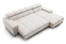 Polstergarnitur >Sally< Sitztiefen + Kopfetilverstellung, creme - 285x79x201cm (BxHxT)