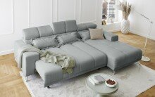 Polstergarnitur >Sally< Sitztiefen + Kopfetilverstellung, dunkelgrau - 285x79x201cm (BxHxT)