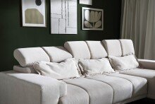 Polstergarnitur >Sally< Sitztiefen + Kopfetilverstellung, dunkelgrau - 285x79x201cm (BxHxT)