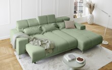 Polstergarnitur >Sally< Sitztiefen + Kopfetilverstellung, grün - 285x79x201cm (BxHxT)