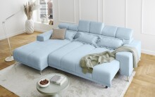 Polstergarnitur >Sally< Sitztiefen + Kopfetilverstellung, hellblau - 285x79x201cm (BxHxT)