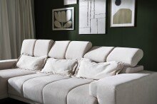 Polstergarnitur >Sally< Sitztiefen + Kopfetilverstellung, hellblau - 285x79x201cm (BxHxT)