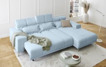 Polstergarnitur >Sally< Sitztiefen + Kopfetilverstellung, hellblau - 285x79x201cm (BxHxT)