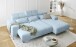Polstergarnitur >Sally< Sitztiefen + Kopfetilverstellung, hellblau - 285x79x201cm (BxHxT)