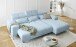 Polstergarnitur >Sally< Sitztiefen + Kopfetilverstellung, hellblau - 285x79x201cm (BxHxT)