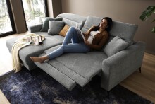 Polsterecke >Trouble< elektrische Relaxfunktion, mittelgrau - 251x81x165cm (BxHxT)