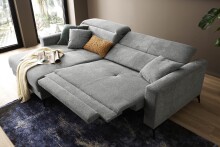 Polsterecke >Trouble< elektrische Relaxfunktion, mittelgrau - 251x81x165cm (BxHxT)