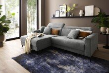 Polsterecke >Trouble< elektrische Relaxfunktion, mittelgrau - 251x81x165cm (BxHxT)