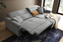 Polsterecke >Trouble< elektrische Relaxfunktion, mittelgrau - 251x81x165cm (BxHxT)