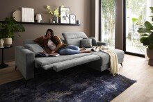 Polsterecke >Trouble< elektrische Relaxfunktion, mittelgrau - 251x81x165cm (BxHxT)