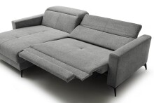 Polsterecke >Trouble< elektrische Relaxfunktion, silbergrau - 251x81x165cm (BxHxT)