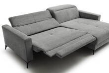 Polsterecke >Trouble< elektrische Relaxfunktion, silbergrau - 251x81x165cm (BxHxT)