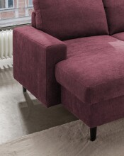 Wohnlandschaft >Pris< U-Form, Funktionen, fuchsia - 153x305x75x200 (LxBxHxT)