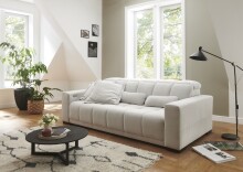 Big-Sofa >Maggy< Sitztiefen- / Kopfteilverstellung, creme - 242x110x121cm (BxHxT)
