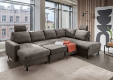 Wohnlandschaft >Pris<  U-Form, Funktionen - 153x305x75x200 (LxBxHxT)