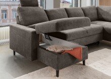 Wohnlandschaft >Pris<  U-Form, Funktionen - 153x305x75x200 (LxBxHxT)