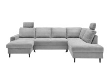 Wohnlandschaft >Pris<  U-Form, Funktionen, grau - 153x305x75x200 (LxBxHxT)