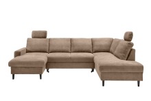 Wohnlandschaft >Pris<  U-Form, Funktionen, hellbraun - 153x305x75x200 (LxBxHxT)