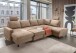 Wohnlandschaft >Pris<  U-Form, Funktionen, hellbraun - 153x305x75x200 (LxBxHxT)