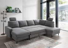 Wohnlandschaft >Pris<  U-Form, Funktionen, Cord...