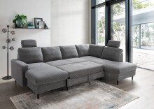 Wohnlandschaft >Pris<  U-Form, Funktionen, Cord...