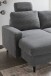 Wohnlandschaft >Pris<  U-Form, Funktionen, Cord grau - 153x305x75x200 (LxBxHxT)
