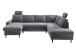 Wohnlandschaft >Pris<  U-Form, Funktionen, Cord grau - 153x305x75x200 (LxBxHxT)