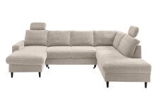 Wohnlandschaft >Pris< U-Form, Funktionenn, cord beige - 153x305x75x200 (LxBxHxT)