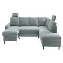 Wohnlandschaft >Pris< U-Form, Funktionen, cord aqua...