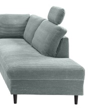 Wohnlandschaft >Pris< U-Form, Funktionen, cord aqua - 153x305x75x200 (LxBxHxT)